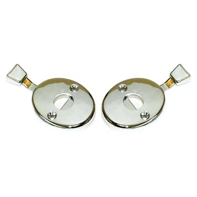 GM 1969-72 cubo asiento reposacabezas poste cromo escudos bisel bloqueo moldura OEM 2 piezas Foto 1 de 4