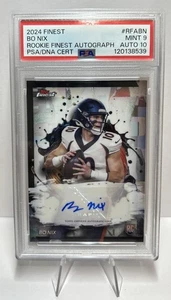 Bo Nix 2024 Finest RC #RFABN Auto Refractor Rookie RC Card PSA 9 AUTO 10 - Picture 1 of 3