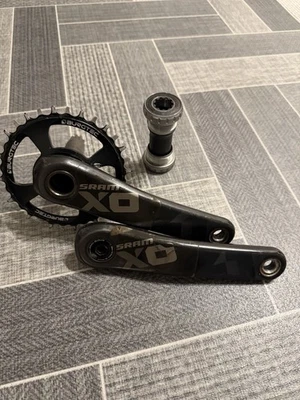 Juego de bielas de bicicleta de montaña de carbono rojo SRAM X0 170 mm plato Burgtec Gxp Bb - Imagen 1 de 4