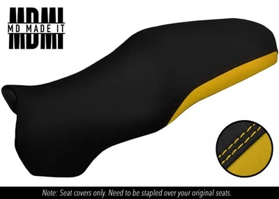 ADEQUADO PARA DUCATI SUPERSPORT 900 SS 99+ CAPA DE ASSENTO DE VINIL ADERÊNCIA PERSONALIZADA PRETO E AMARELO - Imagem 1 de 4