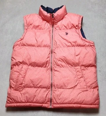 Chaleco acolchado para mujer U.S. Polo Assn M rosa coral RN#110078 azul marino forro logotipo Foto 1 de 4