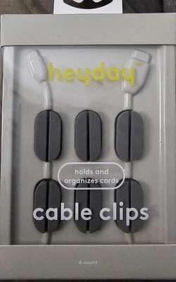 Heyday Cable Clips 6-Pack – Cord Organizer Adhesive Holders for Desk & Car - Image 1 of 2