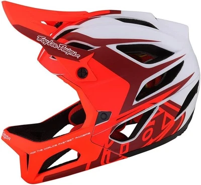 NUEVO Casco de Bicicleta Troy Lee Designs Stage VALANCE MTB BMX Rojo/Blanco Talla M/L Foto 1 de 4