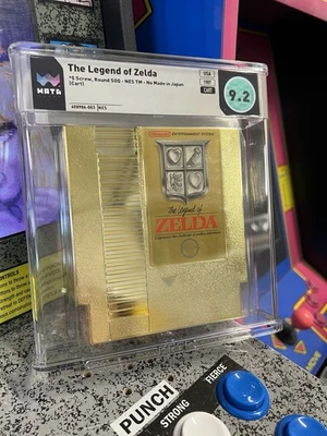 1987 NES Legend of Zelda 5 Screw Gold Nintendo Cart Graded WATA 9.2 FIRST PRINT - Image 1 of 4