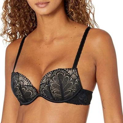 Sujetador push-up efecto completo Wonderbra para mujer glamour refinado, negro, 36D Foto 1 de 3