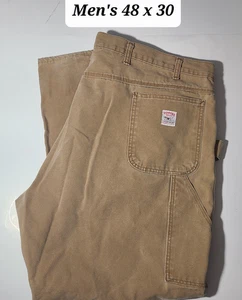 Vintage Pointer Marke Canvas Carpenter braune Herrenhose Größe 48 x 30 hergestellt in den USA - Bild 1 von 7
