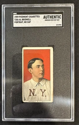 1909 - 11 T206 Al Bridwell 肖像 无帽 SGC 正品  — 第 1/2 张图片