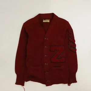 Cárdigan Suéter Tejido Lana Letterman Universitario Tejido Milwaukee De Colección Mediano Años 50 - Imagen 1 de 10