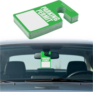 50PCS Car Parking Permit Hang Tags 3x5" Reusable Temporary Rearview Mirror - Picture 1 of 5