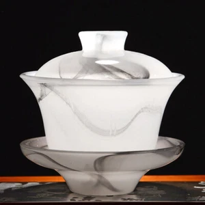 Chinesische Kung Fu Grüne Jade Porzellan Gaiwan Schale Teetasse Set Puer Teetasse - Bild 1 von 11