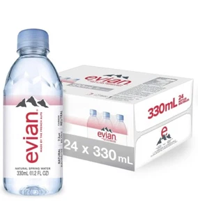 Evian Natural Spring Water 330 mL/11.2 Fl Oz (Pack of 24) Mini-Bottles - Picture 1 of 1