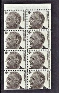 1965- U.S. PROMINENT AMERICANS 6c Roosevelt BOOKLET PANE of 8 Sc#1284b M/NH/OG ^ - Picture 1 of 1