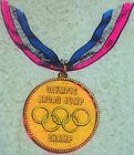 Vintage années 70 US Olympic Broad Jump Champ médaille fer à repasser transfert