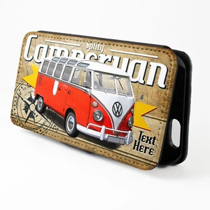 Personalised Volkswagen Camper iPhone Case Classic Car Flip Phone Cover CL62 - Picture 1 of 8