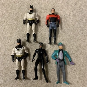 Lot of 5 Vintage Early 90s Batman Toy Action Figures Catwoman Riddler Kenner - Picture 1 of 12