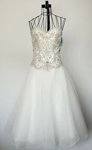 Mori Lee By Madeline Gardner $1000. Ivory Bridal Wedding Dress Sweetheart Size 8 - Picture 1 of 12