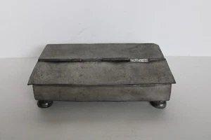 Antique 18th / 19th Century Footed Pewter Inkwell Sander Primitive Desk Set-8.5" - Picture 1 of 24