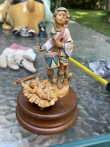 Vintage Roman Fontanini Simonelli Music Box Figurine Little Drummer Boy 6” Italy - Picture 1 of 19