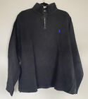 Polo Ralph Lauren Sweater Mens Xl Quarter Zip Pullover Black Sweater Look Sleeve