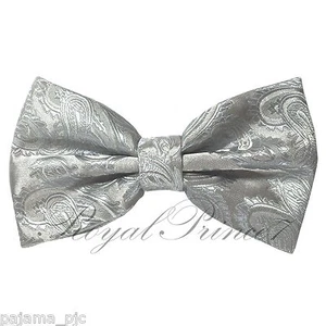 Moño Plateado Gris Cachemira Diseño Mariposa Pre-atado Boda Fiesta Formal - Imagen 1 de 1