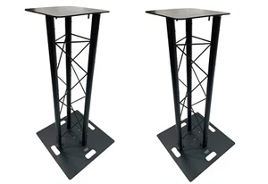 (2) DJ Lighting 3.28 ft 1M Black Bolted Triangle Truss Light Dual Totem System - Picture 1 of 1