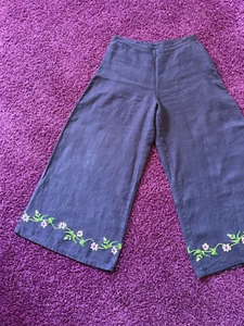 Leinenhose Waschbär 38/40 bestickt lila aubergine ausgefallen - Bild 1 von 8