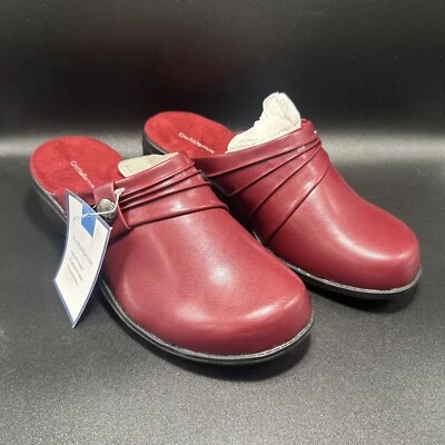 Croft & Barrow Slide On Clogs Women’s 8 Red Faux Leather  Foto 1 de 4