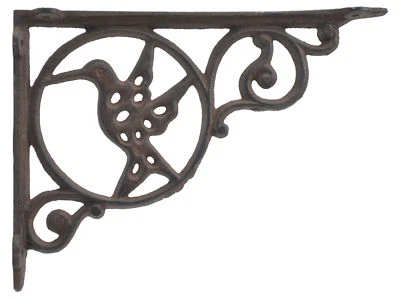 IMPORT WHOLESALES Hummingbird Wall Shelf Bracket Cast Iron Brace Crafting DIY Project 8.75" Deep