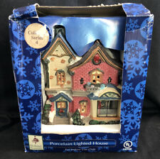 Victoria Falls Collector Series 4 Porcelain Lighted Residential House With Box