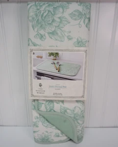 Pioneer Frau Agatha Geschirr Trockenmatte grün weiß 18" x 24" 100 % Polyester neu - Bild 1 von 7