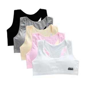 5-Pack Teen Girls Padded Training Bras Cotton Breathable Sports Bra Fit - Picture 1 of 10