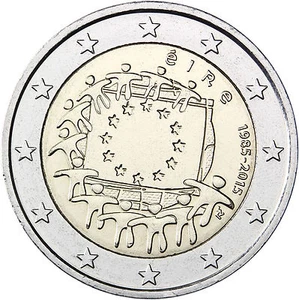 Ireland 2 euro coin 2015 "30 years of EU flag" UNC - Picture 1 of 4