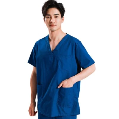 Pure Cotton Unisex Surgical Scrub Suits Set Long Short-sleeved Hospital Work  - Image 1 of 4
