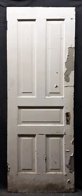 2 avail 28"x80" Antique Vintage SOLID Wood Wooden Interior Closet Doors 5 Panels - Image 1 of 4
