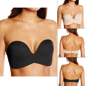 Sujetador push up acolchado sin tirantes Wonderbra Lencería Ultimate negro/desnudo W032D - Imagen 1 de 4