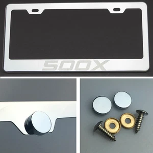500x Laser Engraved Polish Stainless Steel License Plate Frame Chrome Screw Cap - Imagen 1 de 12