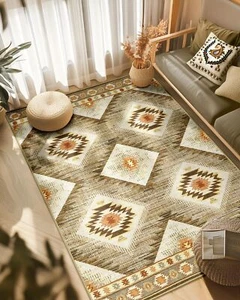 BESTSWEETIE 5x7 Area Rug Machine Washable Non-Slip Low Pile Print Pattern Wes... - Picture 1 of 9