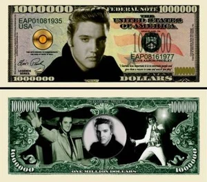 ELVIS PRESLEY LE KING BILLET de COLLECTION 1 MILLION de DOLLAR US ! Rock n Roll - Foto 1 di 1