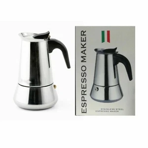 Espresso Maker Caffettiera Moka Macchinetta Caffè 2 Tazze Acciaio Inox moc - Photo 1/1