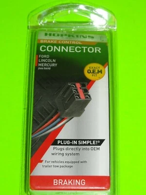 1) Conector de control de freno de remolque Hopkins 47715 FORD LINCOLN MERCURY NUEVO Foto 1 de 4