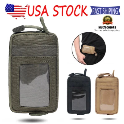 Tactical Molle Waist Bag Pouch Wallet Credit Card Holster Men Zipper Coin Pocket - Image 1 of 4