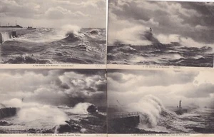 Konvolut 4 alte Ansichtskarten Ansichtskarten Ärmelküste Sturm Wellen 2 - Bild 1 von 1