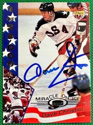 1995 Dave Christian Signature Rookies Miracle On Ice Auto Signed #6 NM - Image 1 of 4