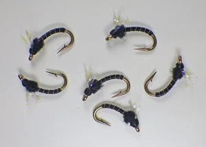 KF Flasher Nymph Emergers UV Black  -  Premium Trout Fly Fishing Flies - Picture 1 of 24