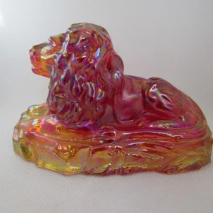 Fenton Red Carnival Undecorated Lion 1990 W565 - Picture 1 of 6