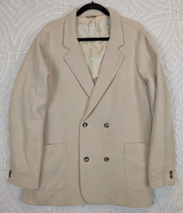 Billy Reid Herren 46R Zweireiher Blazer Sakko Beige Baumwolle Strick Leinen - Bild 1 von 19