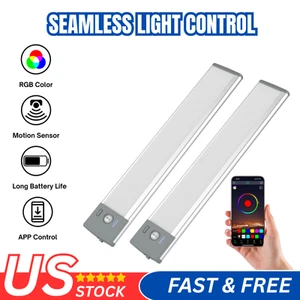 RGB LED Wall Lights Wall Sconces Lamp with App Remote Control Gaming Light Bar - Picture 1 of 13