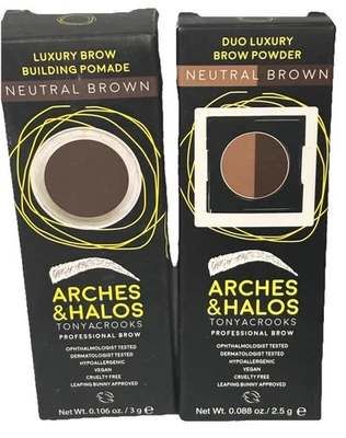 2x Arches and Halos NEUTRAL BROWN Luxury Brow Eyebrow Pomade & Duo Brow Powder - Image 1 of 3