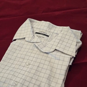 Cremieux Slim Fit Non-Iron Spread Collar Windowpane Dress Shirt size 16.5 (35) - Picture 1 of 13