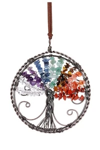 Natural 7 Chakra Healing Crystals Life Tree Hanging Ornament Reiki Gemstone C... - Picture 1 of 9